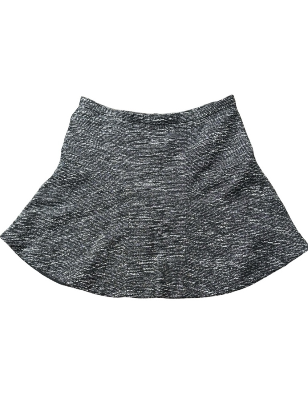 J Crew Womens A Line Mini Skirt Size 14 Black Gray Tweed Lined Work Career